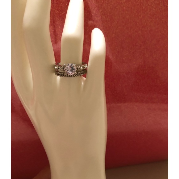 Bridal Set; Anniversary Set; Cubic Zirconium; Size 6 & Size 8 Available - Picture 2 of 11